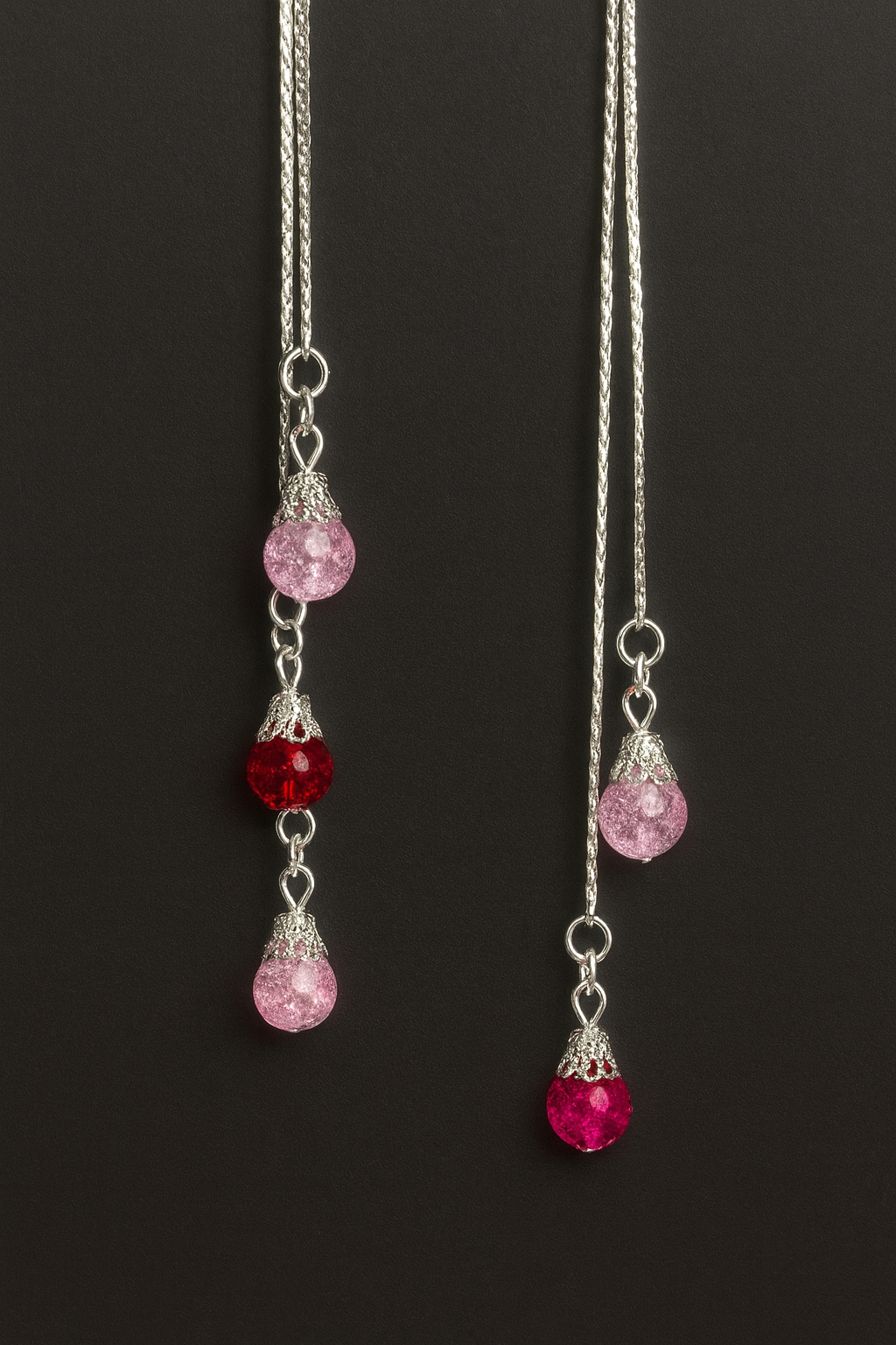 Boucles d’oreilles, boule rose  image 0