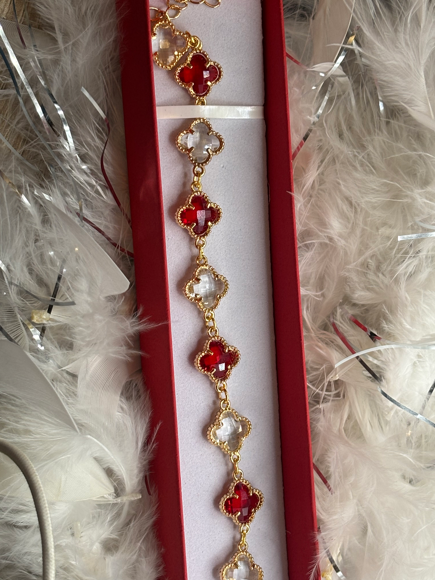 Bracelet, rouge et blanc image 0