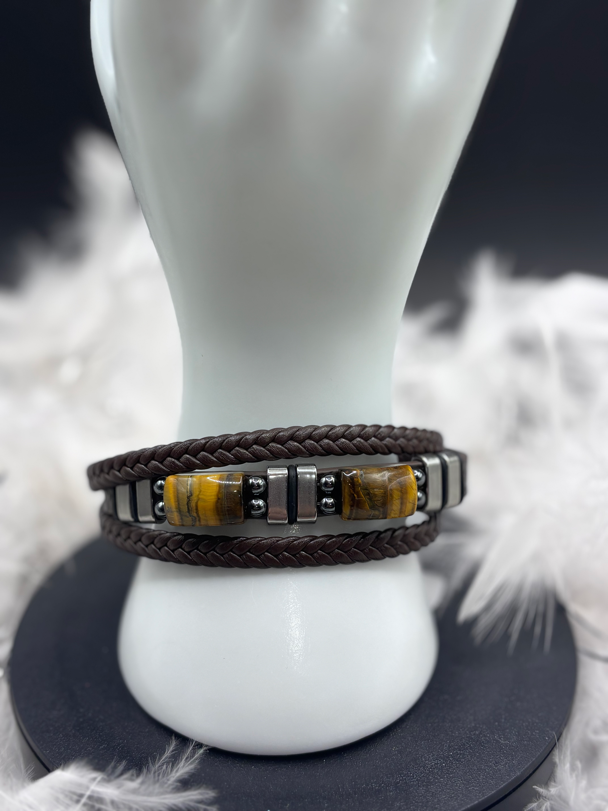 Bracelet, pierre, marron image 0
