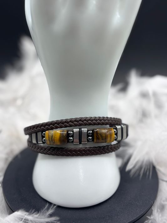 Bracelet, pierre, marron image 0