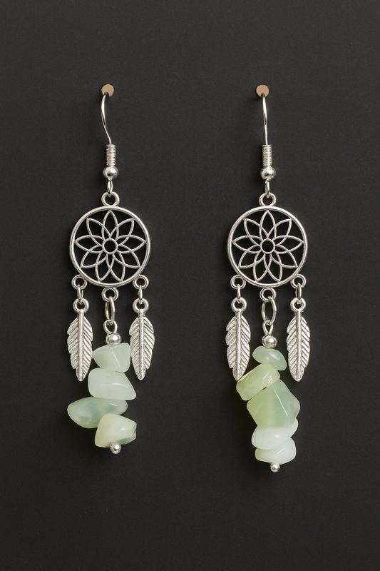 Boucles d’oreilles, pierre et attrape-rêves image 0