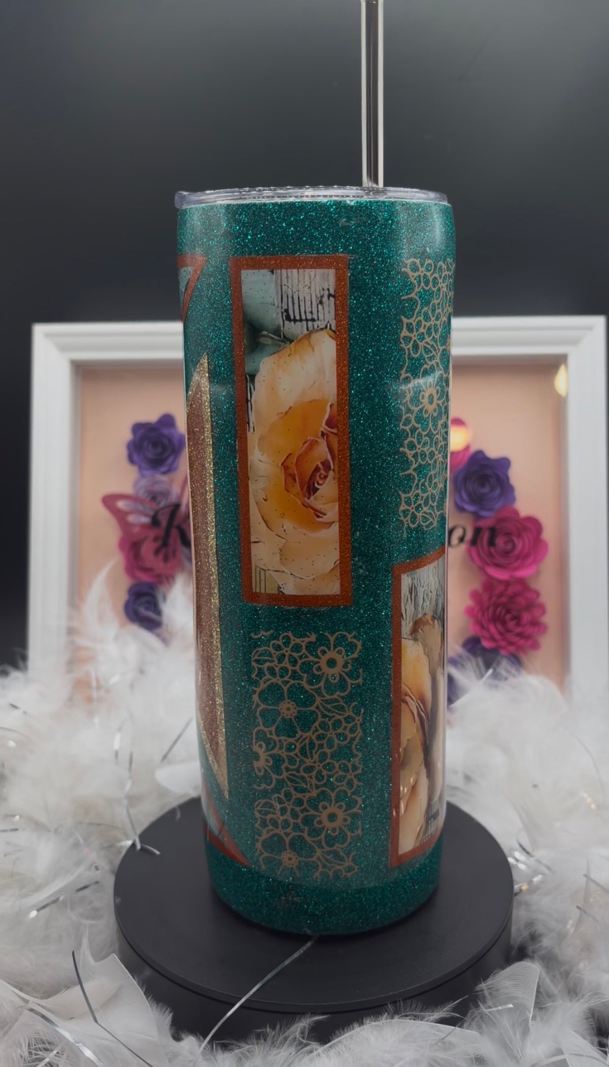 Tumbler émeraude et visage