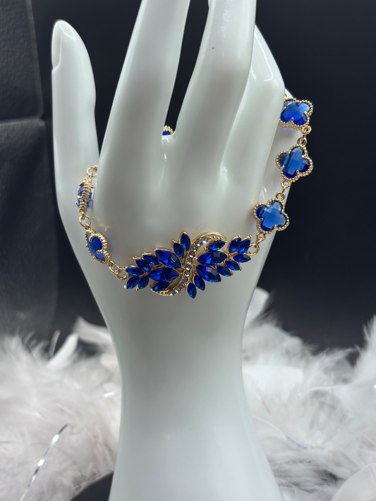 Bracelet feuille bleu roi image 0
