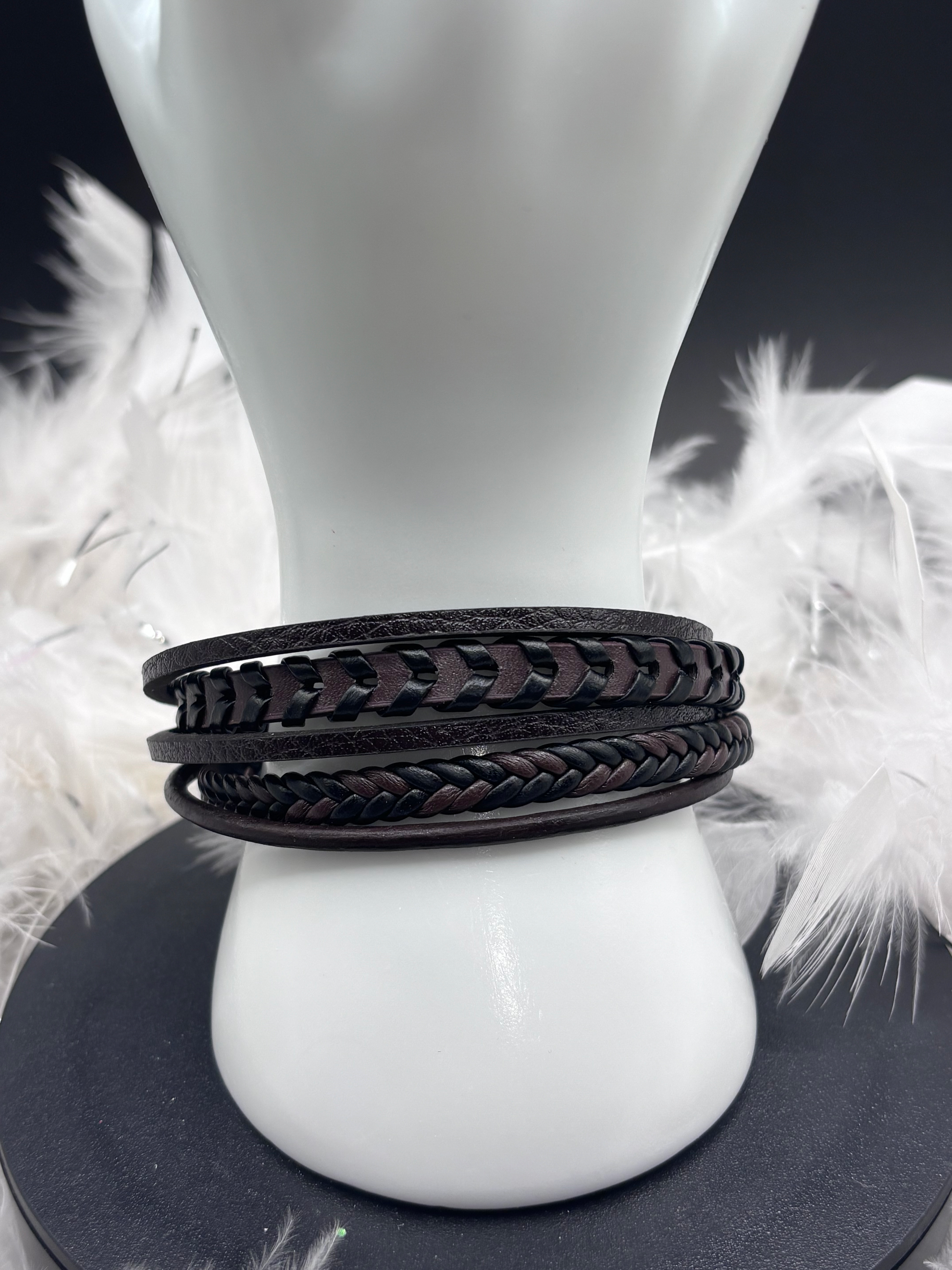 Bracelet, tressé, marron image 0