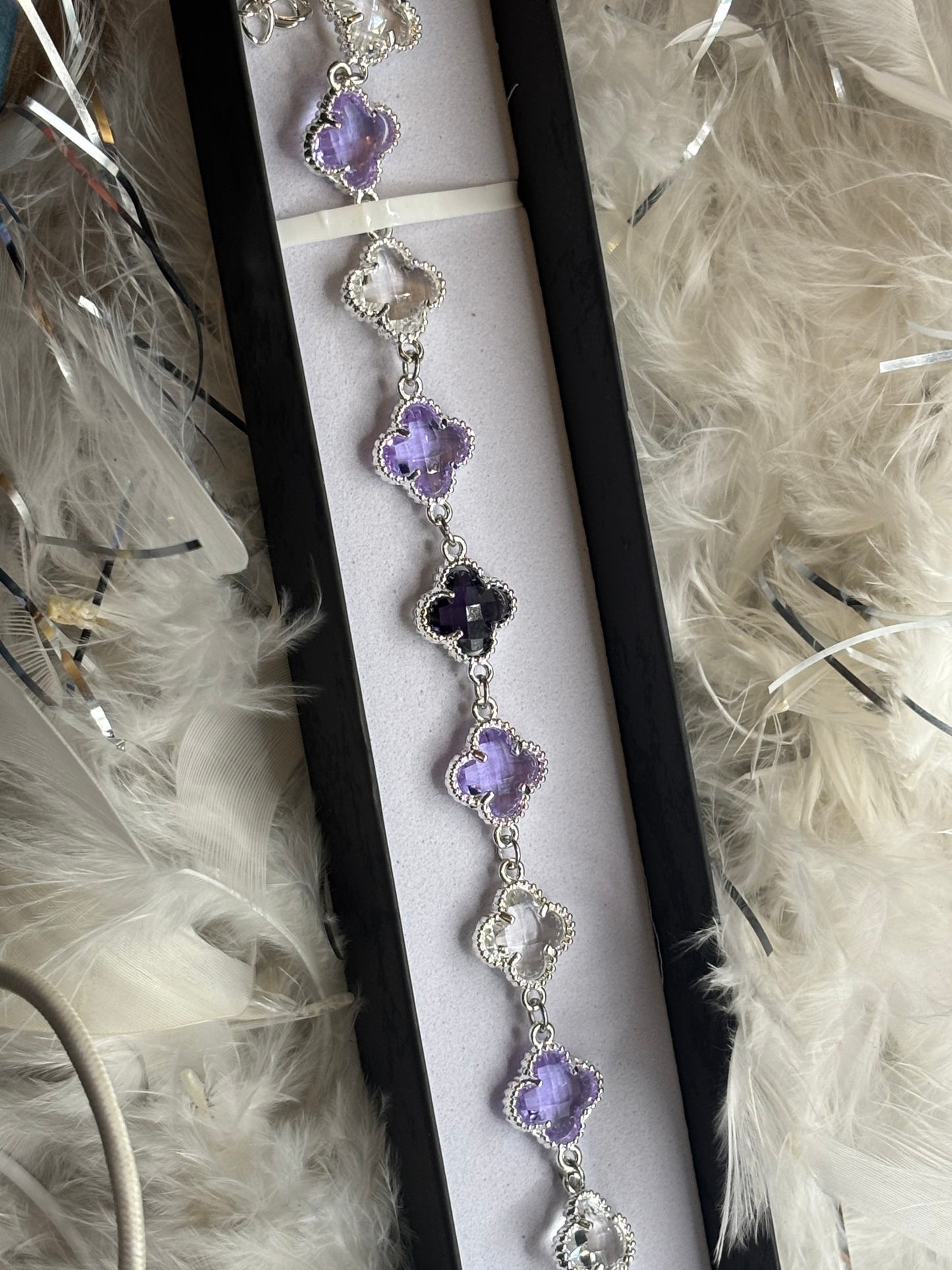 Bracelet, mauve et blanc image 0