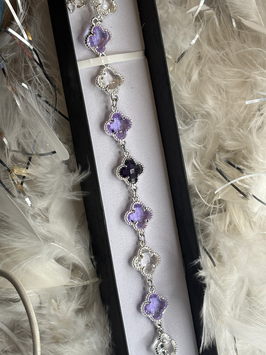 Bracelet, mauve et blanc image 0